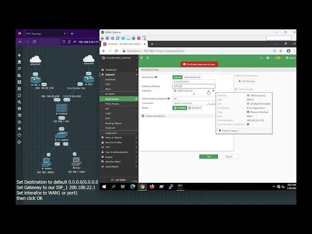 How to Configure FortiGate Static Routes and simple failover