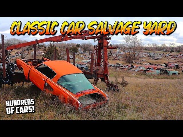 AWESOME OLD SCHOOL JUNK YARD! Hundreds of CLASSIC CARS!!! Classic Car Salvage Yard.