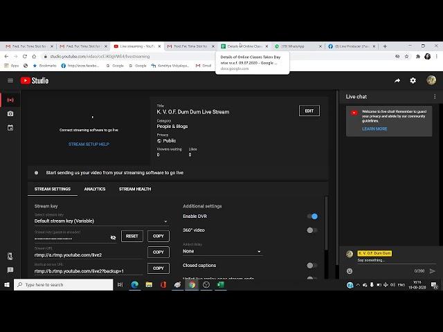 K. V. O.F. Dum Dum Live Stream