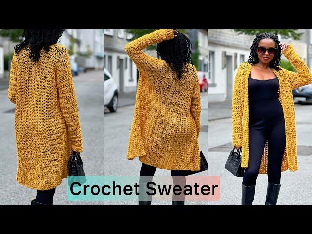 Crochet Lightweight Cardigan Made From 2 Panels (Beginner Friendly) #crochetcardigans #howtocrochet