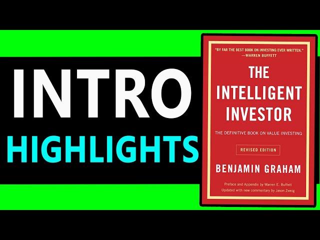 Key Lessons From The Intelligent Investor : Introduction