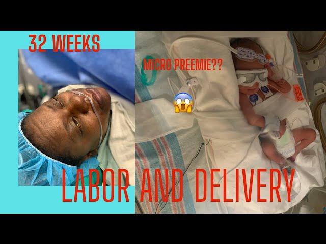 Labor and delivery vlog|Preterm labor|32 weeks|Micro Preemie?|C-section|NICU Mom
