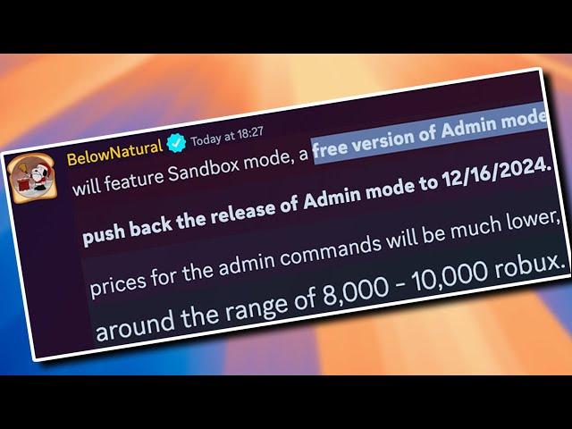 Sandbox Mode Will Be FREE (Not Admin Mode) | TDS Devs CHANGE Their Minds? | Tower Defense Simulator