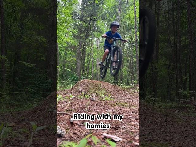 MTB jumps and features with my kids #mtb #mountainbiking #kidsrideshotgun #clearybikes