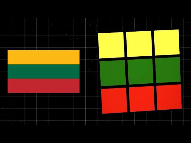 LITHUANIA FLAG on the Rubik's Cube 3x3 