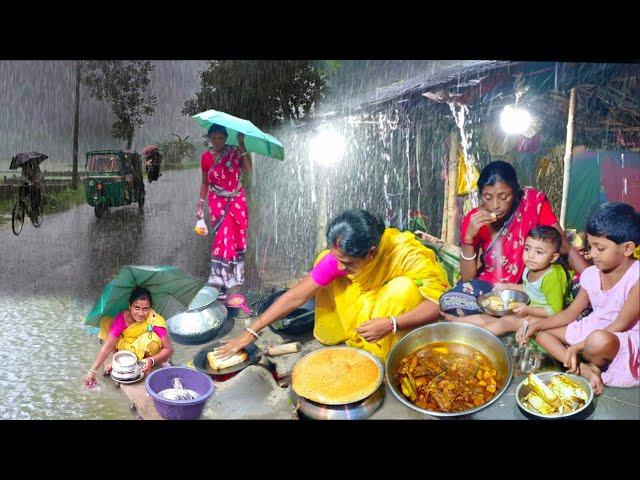 Villlage Life - Heavy Rain And Strom In My Village। Daily Routine Making Breakfast And Lunch In Rain