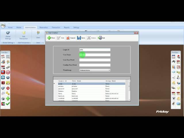 Create User , Hotel Management System