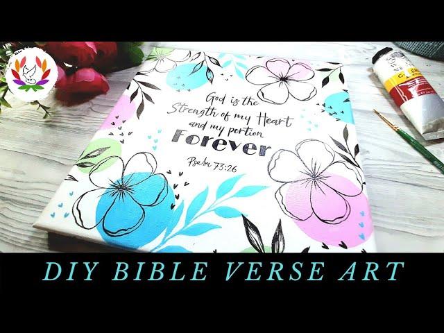 Simple Canvas Painting with Bible Verse| Minimalist Abstract Art| DIY Scripture Art @Garlender