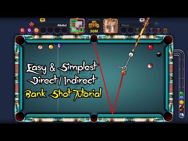 Easy 8 Ball Pool Direct indirect Bank shot trick tutorial Urdu/Hindi