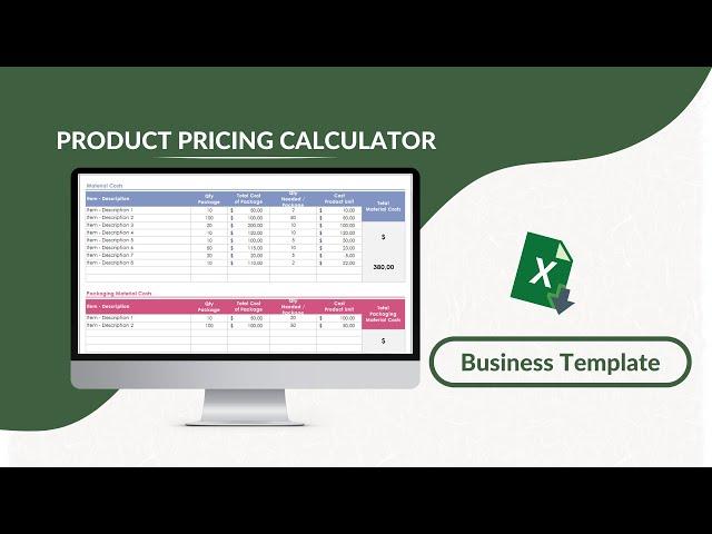 Product Pricing Calculator Excel Template