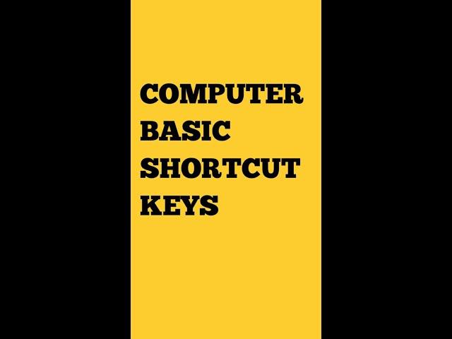 Computer Basic Shortcut Keys Part 3 #shorts
