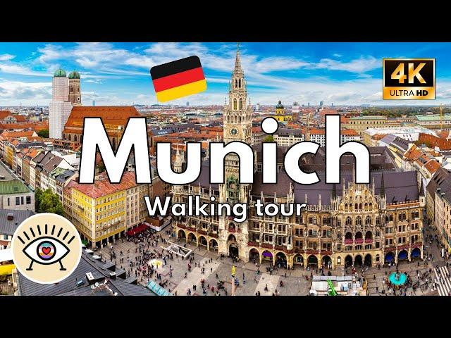 Munich, Germany [4K 60 FPS]  Walking tour with subtitles "WALKING TOUR"