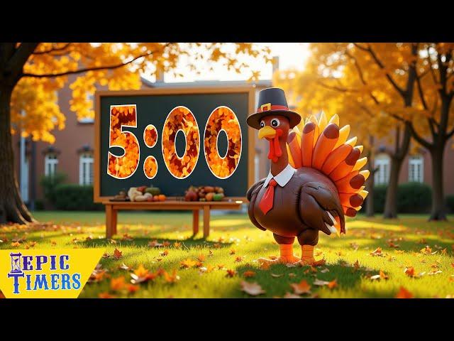 5 Minute Thanksgiving Turkey Countdown Timer with music