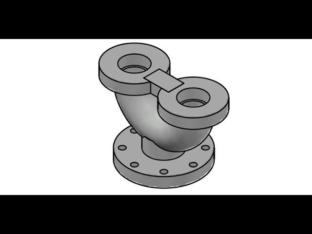 AutoCAD 3D practice drawing: Pipe Joint