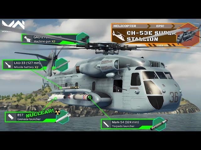 First Heli With Nuclear Bomb! CH-53E Super Stallion Overview! | Modern Warships