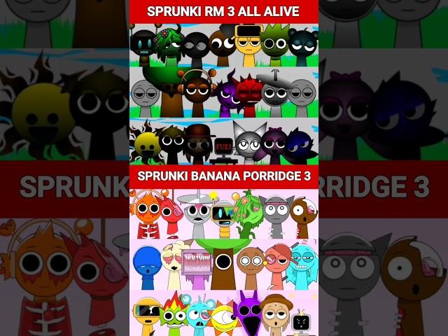SPRUNKI PHASE 3 RM BUT ALL ALIVE VS SPRUNKI BANANA PORRIDGE 2 SUPER VIDEO #SHORTVIRAL