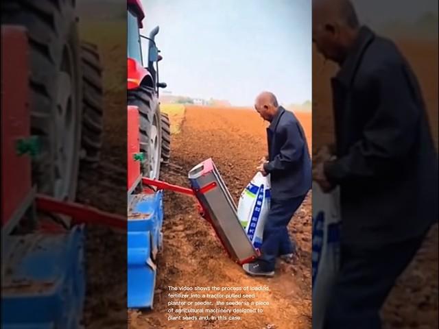 Planting season: loading fertilizer into a seeder