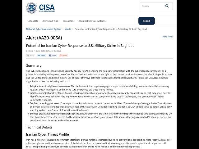 F5 Government Solutions: Iran Cyber Response