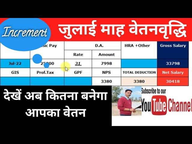 जुलाई माह वेतनवृद्धि || देखें अब कितना बनेगा आपका वेतन || Employee New Basic After Increment. ||