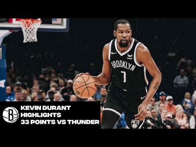 Kevin Durant Highlights | 33 Points vs. Oklahoma City Thunder