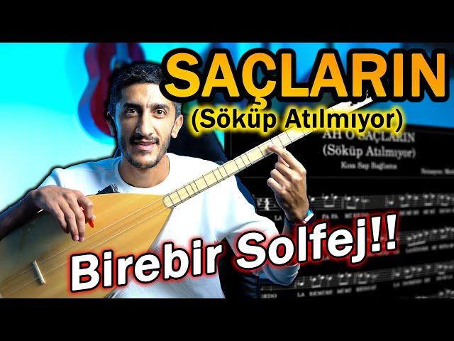 SAÇLARIN SOLFEJ SAZ NOTALARI | Mustafa Yıldızdoğan Söküp Atılmıyor Bağlama Solfej