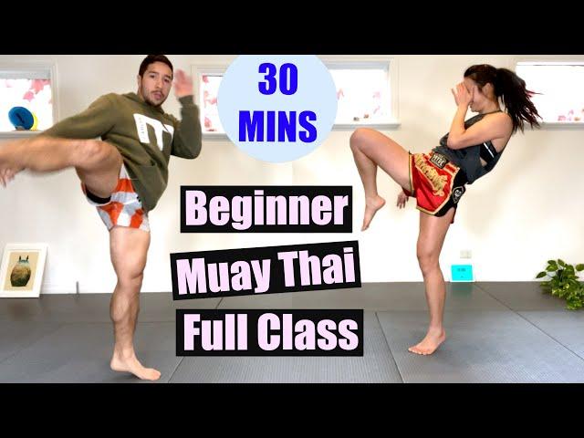 BEGINNER MUAY THAI - Full Class, 30 Minutes // No Equipment