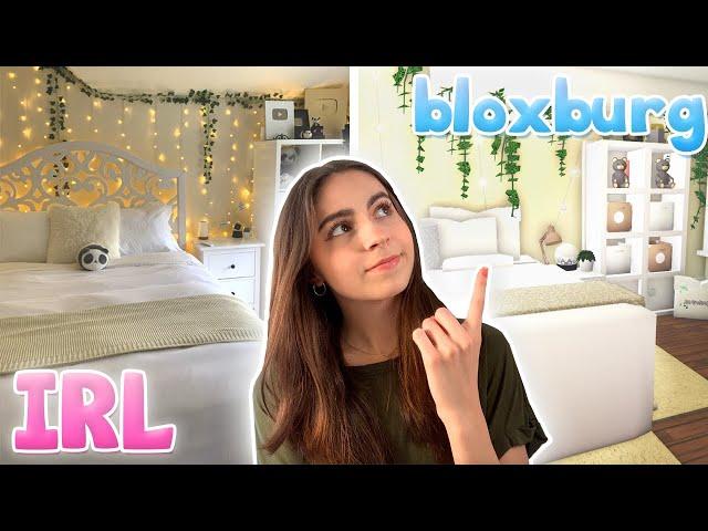 BUILDING MY IRL BEDROOM IN BLOXBURG! Facecam & Tour!