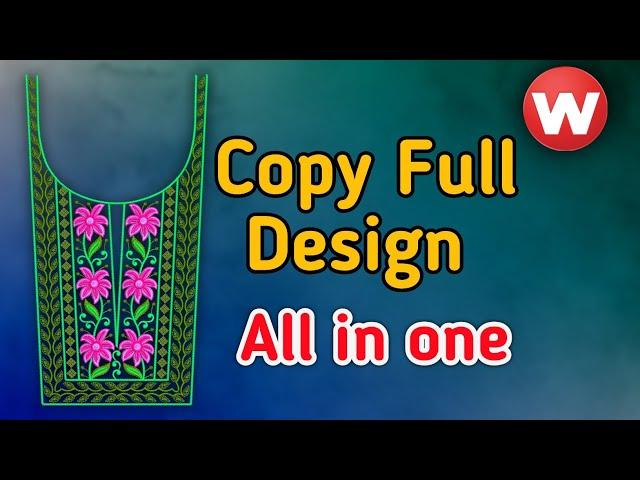 full neck design From Scanned Image  | Wilcom 2006 Embroidery Designing Tutorial