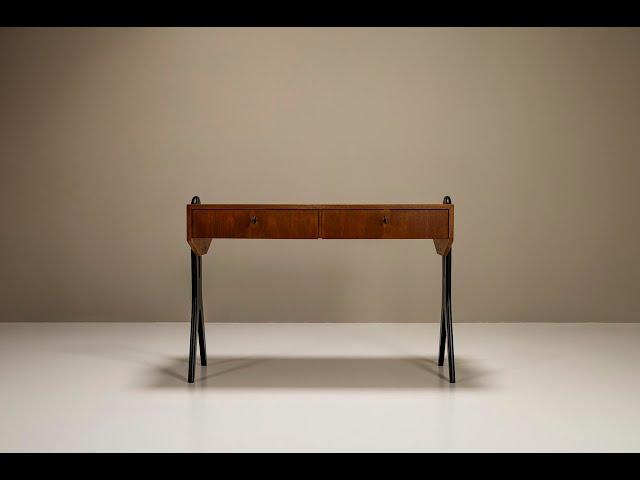 Desk In Teak In The Style Of Angelo Mangiarotti And Bruno Morassutti, Italy 1950's