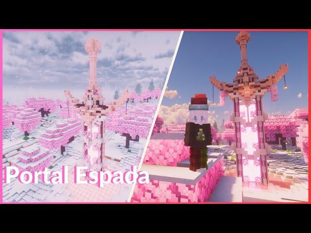 Minecraft: Cherry Blossom Nether Sword Portal 