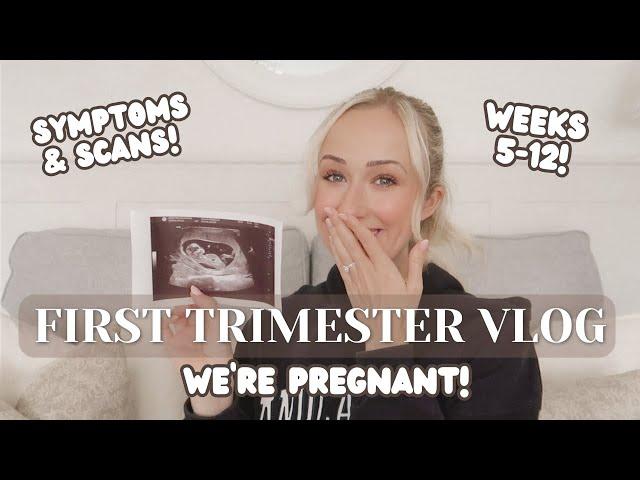 I'M PREGNANT! FIRST TRIMESTER VLOG! 5-12 weeks | Symptoms | Cravings | Scans | Baby announcment