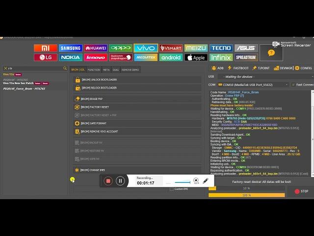 Vivo Y1s pattern+frp by unlocktool