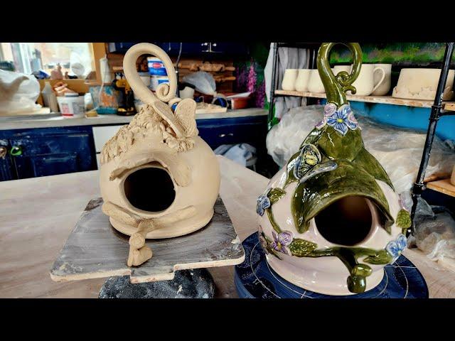 Pottery Wheel-thrown Birdhouses!