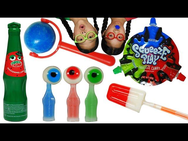 Squeeze Candy Green Twist drink TwinRoozi Family Mukbang 쌍둥이루지 가족 먹방