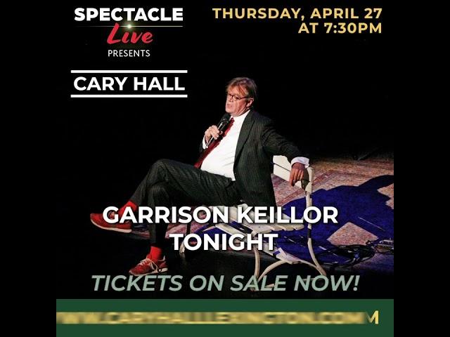 Garrison Keillor - April 27, 2023 at 7:30pm - Lexington's Cary Hall