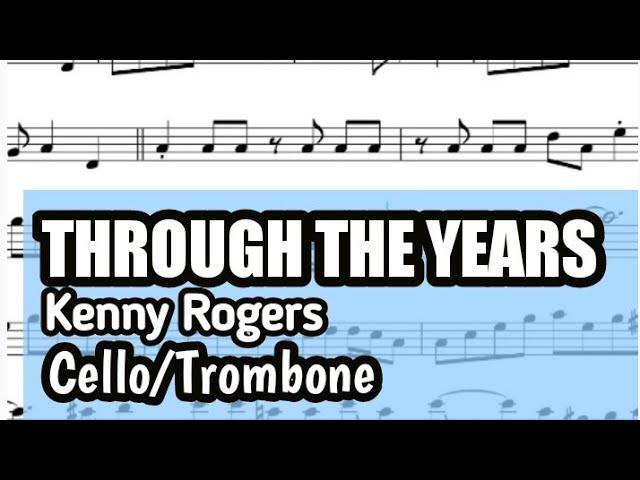 Through The Years Cello Trombone Sheet Music Backing Track Play Along Partitura