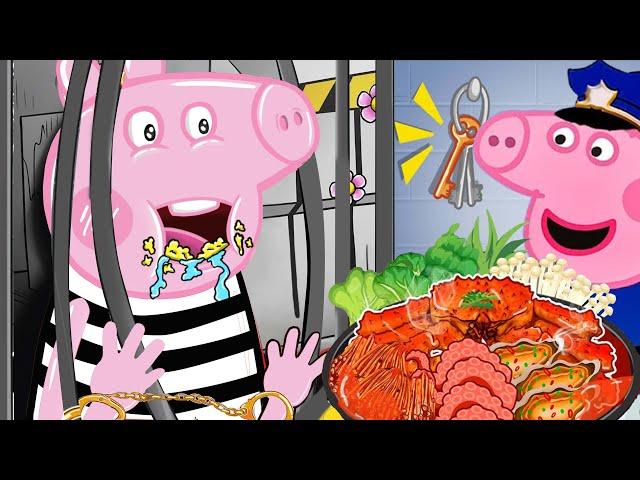 애니메이션 먹방 Police vs Thief Mukbang Challenge -PEPPA PIG Mukbang Convenience Store - ASMR Mukbang