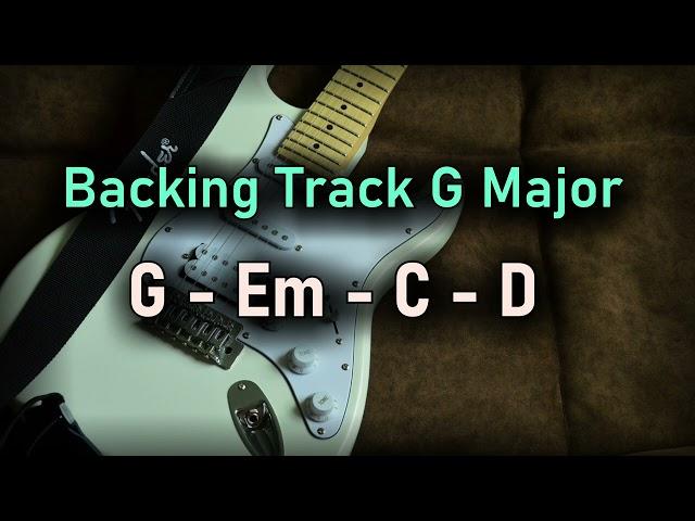 Pop Rock BACKING TRACK G Major | G Em C D | 80 BPM | Guitar Backing Track