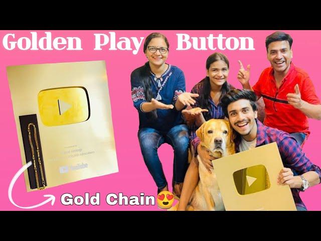 Golden play button agya | Gold chain mili gold play button ke sath | Anant rastogi