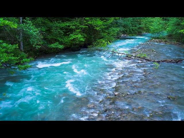 Calming Sound of Turquoise Mountain River. Nature Sounds, Flowing Water, White Noise for Sleeping.