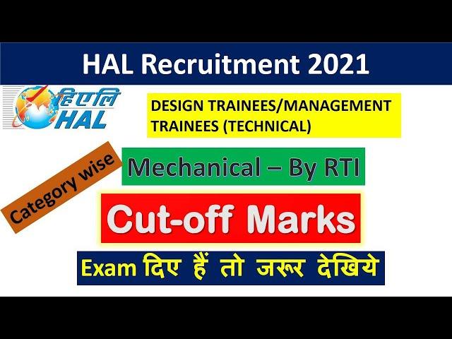 HAL MT DT mechanical 2021 official cut off | hal design trainee mechanical cut off 2021