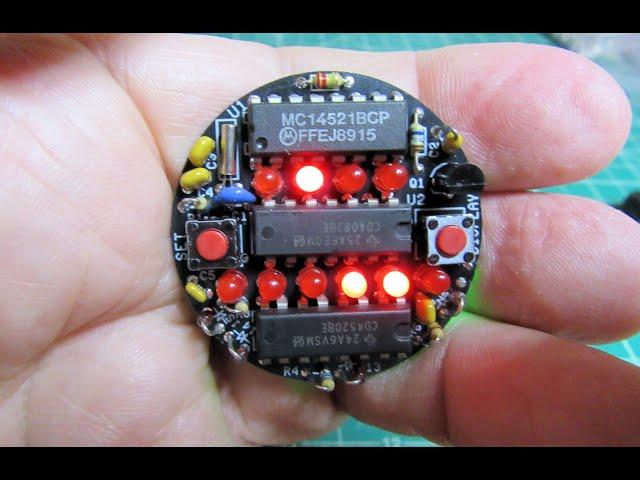 Lee Hart's "Retro Binary Watch" Kit: Assembly, Demonstration, Circuit Theory