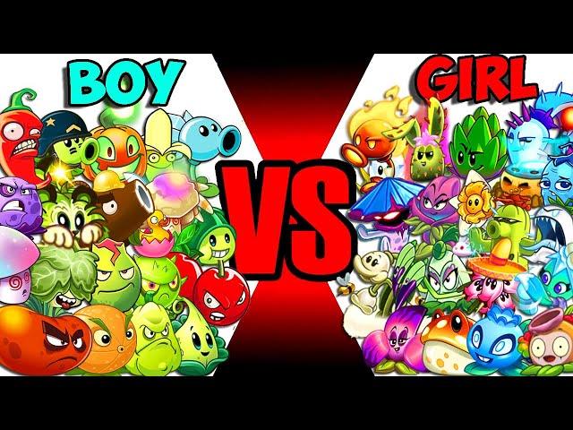 Team GIRL vs BOY Plants - Who Will Win? - PvZ 2 Team Plant vs Team Plant