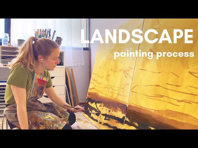 How I paint large landscapes | California landscape painting process