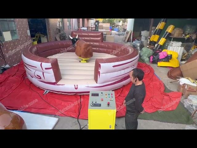 15x15ft Commercial Inflatable Bull Mat Crazy Rodeo Bull Fight Inflatable Mechanical Bull Ride Game