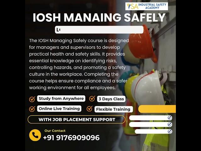 IOSH Course Certificate Fees - Industrial Safety Academy