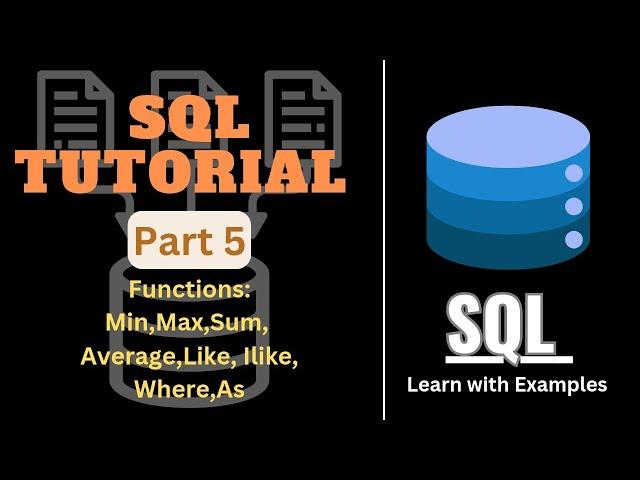 sql tutorial | PostgreSQL tutorial | learn SQL | Functions in SQL #sql #postgresql