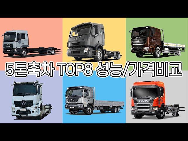 국내시판 5톤축차 TOP8모델 성능과 가격비교!#다임러#아록스#현대#파비스#볼보#FE#타타대우#구쎈#맥쎈#만트럭#TGM#스카니아#P280#P360