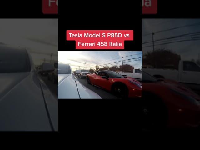 Tesla Model S P85D vs Ferrari 458 Italia 