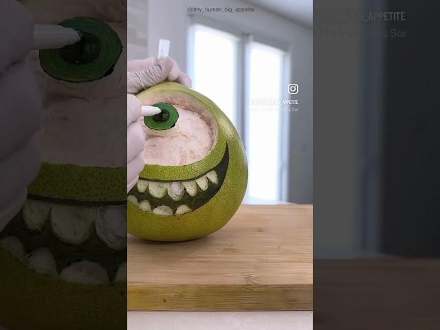 大眼仔 Mike Wazowski #柚子 #pomelo #fruitcarving